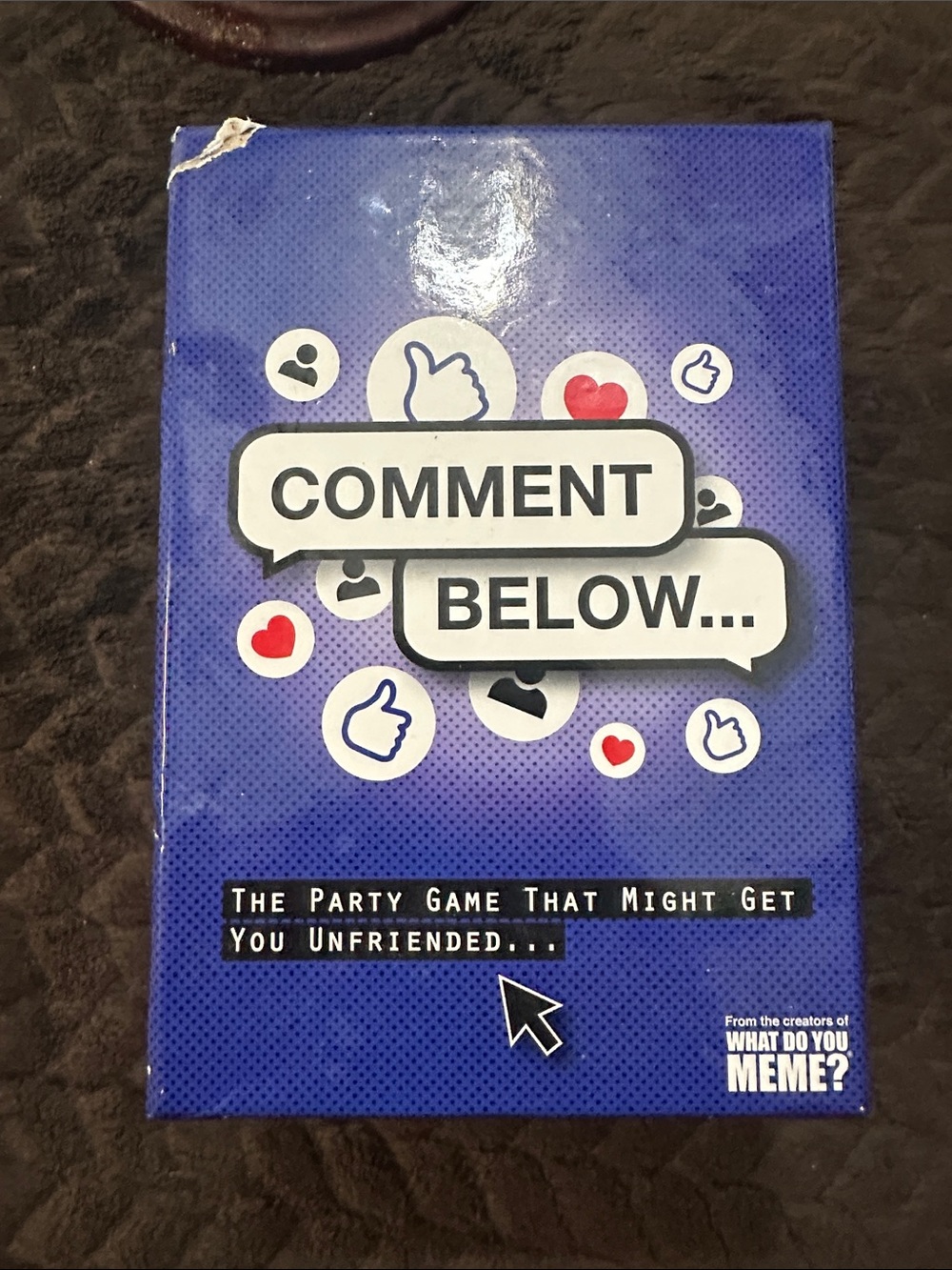 Comment Below Party Game - Blue Social Media Themed Card Game